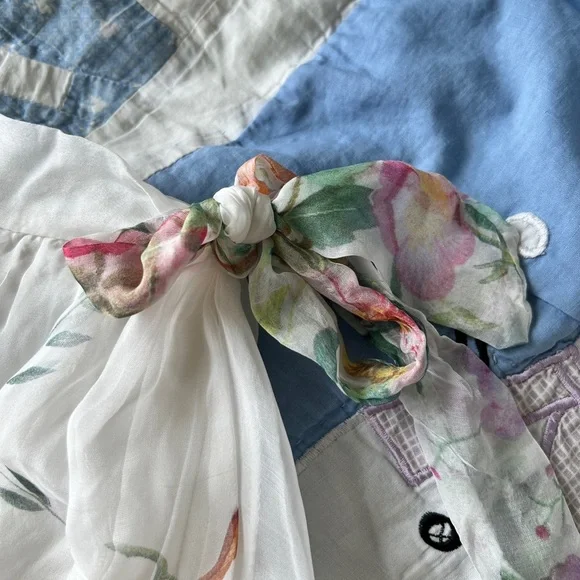 Elena Baldi White Floral Silk Bridal Dainty Ethereal Romantic Sleeveless Top - Picture 5 of 11